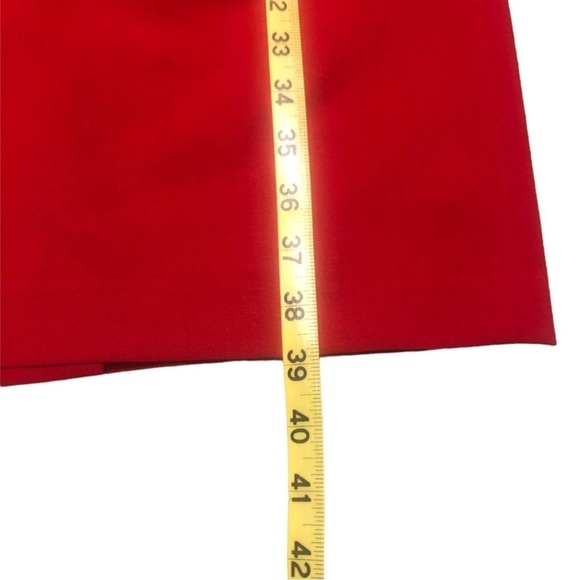 Vibrant Red Sheath Dress Calvin Klein Cap Slve. Scalloped Mid Sec.  Valentine 8 - Picture 13 of 13